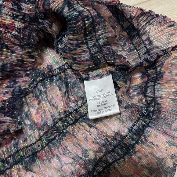 House of Harlow 1960 Blue and Pink Flutter Sleeve Blouse - Picture 7 of 8